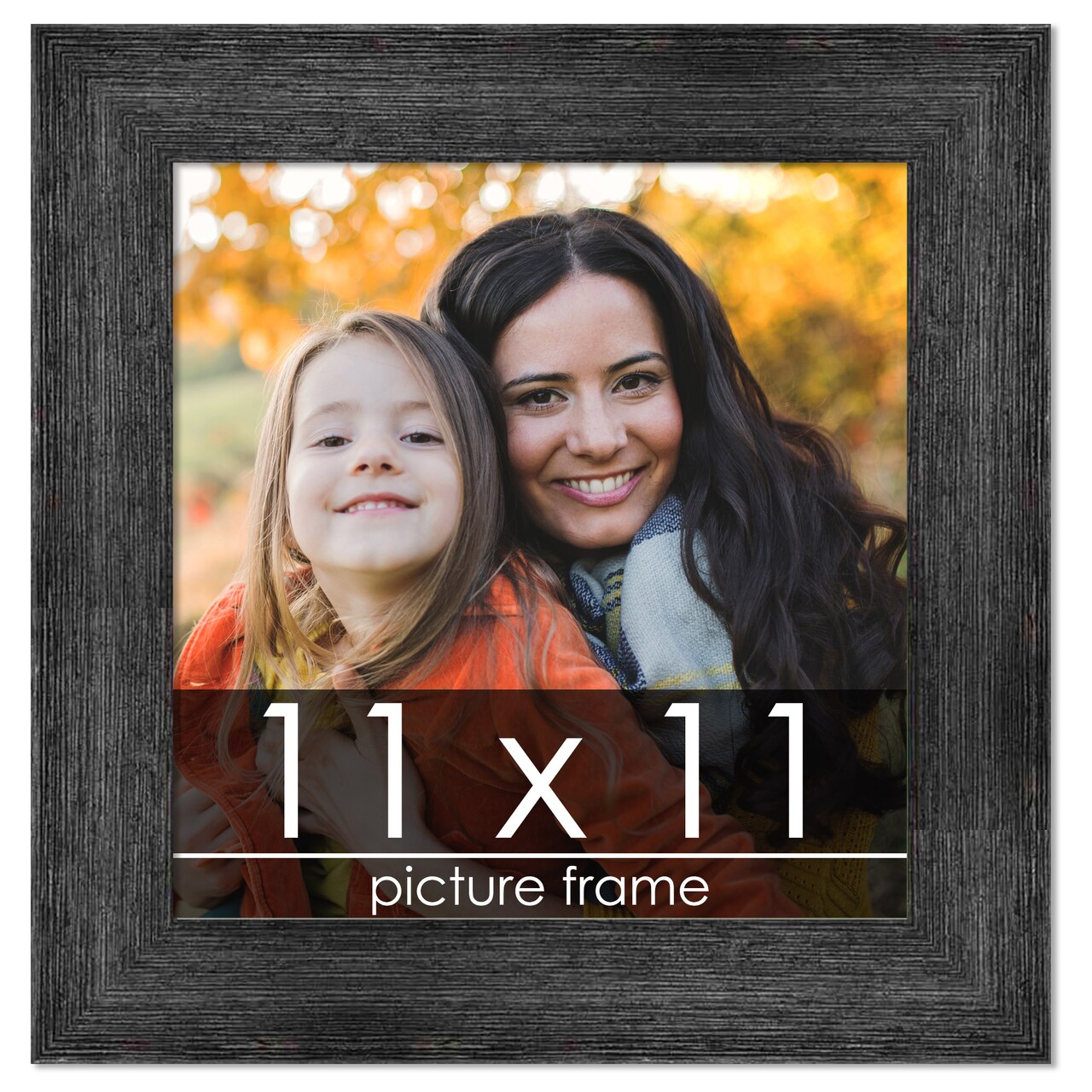 Square Contemporary Black Picture Frame - UV Acrylic, Foam Board Backing, Hanging Hardware